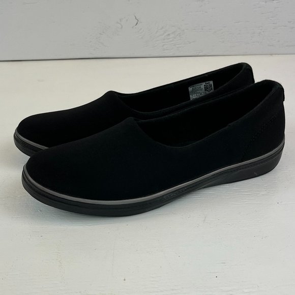 Grasshoppers Womens EF57533 Size 7 Black Fabric Slip On Comfort Loafer Flats